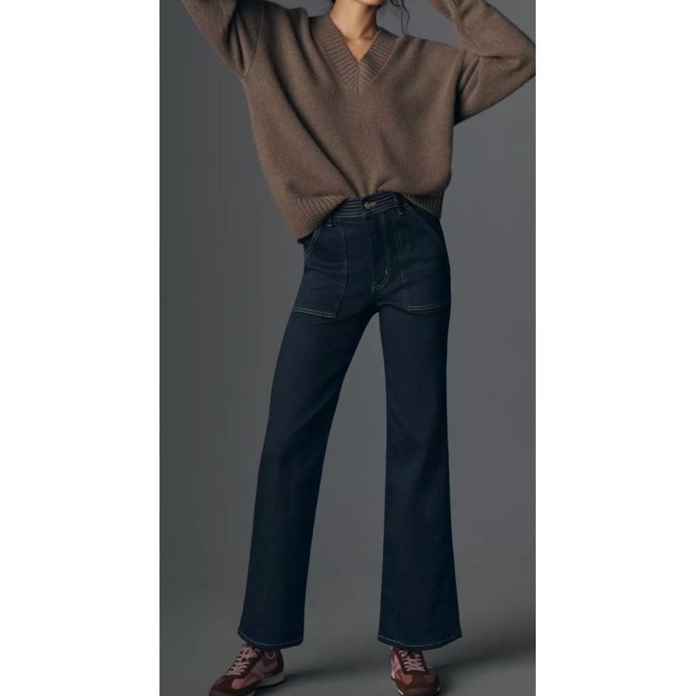 FRAME The Trapunto High-Rise Straight-Leg Jeans s 29